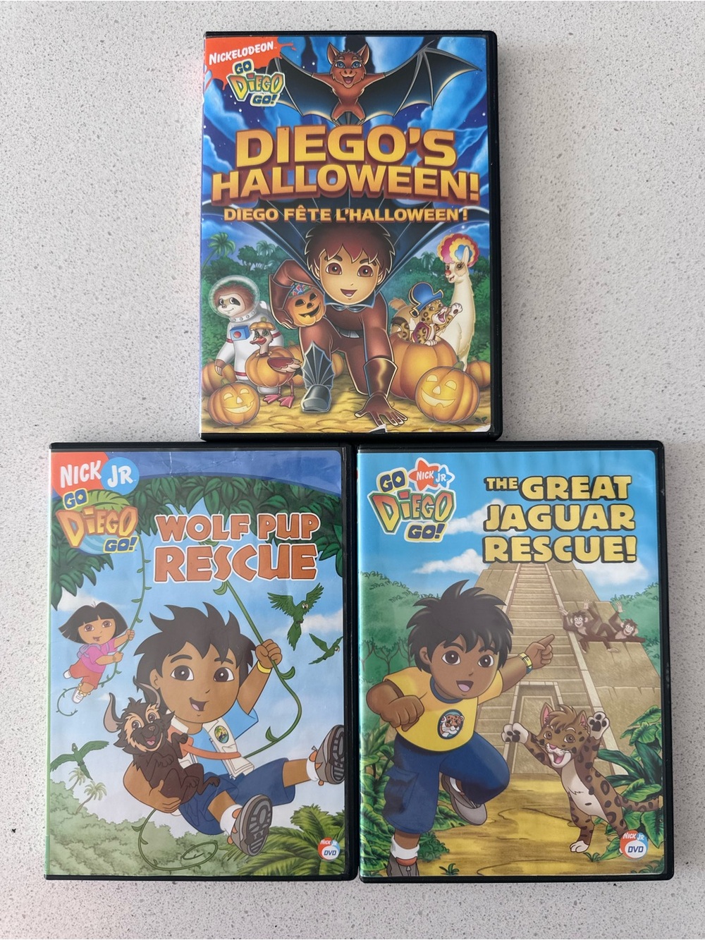 Go Diego Go DVD lot- Diego’s Halloween, Wolf Pup Rescue & Great Jaguar Rescue